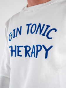 SUPERCULTURE Felpa girocollo felpata GIN TONIC THERAPY A953 Bianca:Blu4