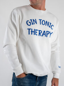 SUPERCULTURE Felpa girocollo felpata GIN TONIC THERAPY A953 Bianca:Blu5