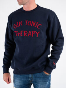 SUPERCULTURE Felpa girocollo felpata GIN TONIC THERAPY A953 BluBordeaux (2)