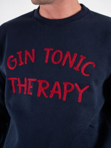 SUPERCULTURE Felpa girocollo felpata GIN TONIC THERAPY A953 BluBordeaux (3)