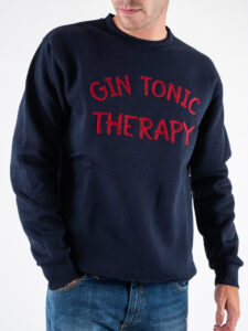 SUPERCULTURE Felpa girocollo felpata GIN TONIC THERAPY A953 BluBordeaux (5)