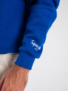 SUPERCULTURE Felpa girocollo felpata con ricamo a catenella A937 VITA DA BOMBER Blu1