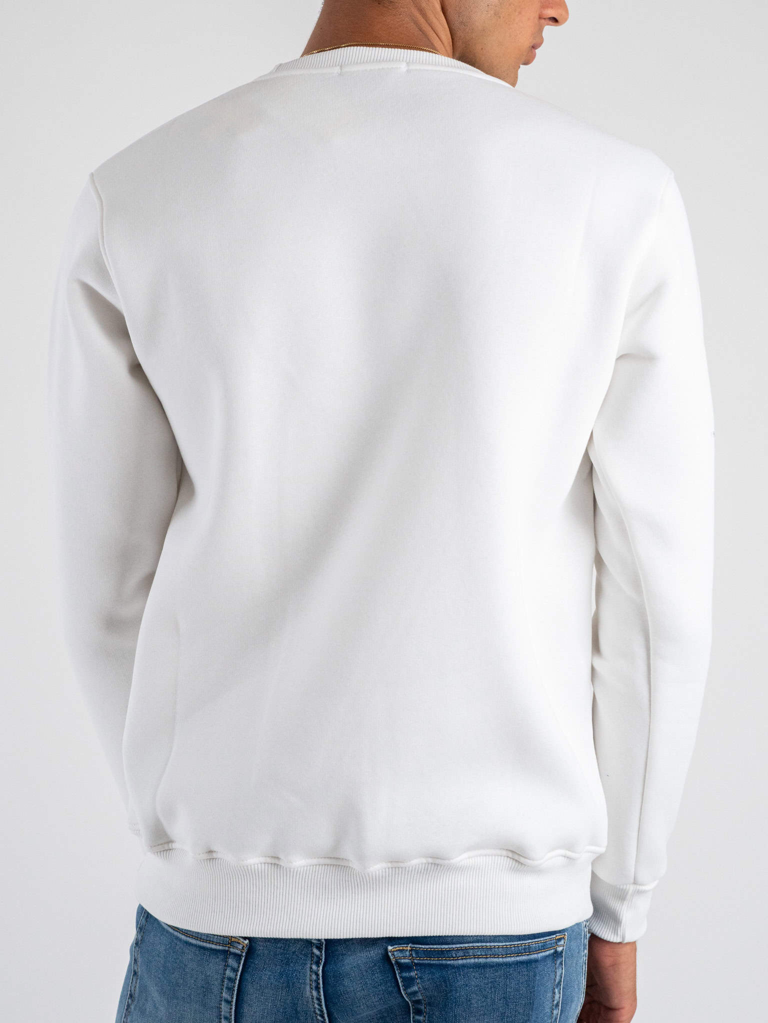 SUPERCULTURE Felpa girocollo felpata con ricamo catenella A945 BOMBER TODAY Bianca Prezzo 69 90 Estasi Fashion