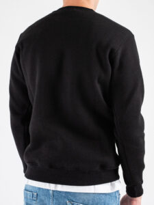 SUPERCULTURE Felpa girocollo felpata con ricamo catenella A955 TEQUILA THERAPY Nera (1)