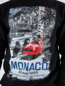 SUPERCULTURE Felpa girocollo felpata con stampa MONACO A965 Nero (3)