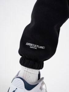 SUPERCULTURE Pantalone tuta con polsini e tasconi laterali POSER-Z Nero (8)
