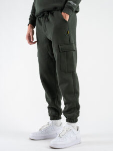 SUPERCULTURE Pantalone tuta con polsini e tasconi laterali POSER-Z Verde Militare (11)