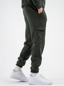 SUPERCULTURE Pantalone tuta con polsini e tasconi laterali POSER-Z Verde Militare (13)