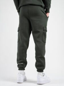 SUPERCULTURE Pantalone tuta con polsini e tasconi laterali POSER-Z Verde Militare (14)