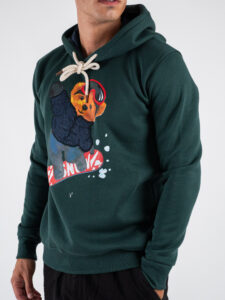 V2 Felpa con cappuccio felpata con stampa snowboard TEDDY29 Verde4