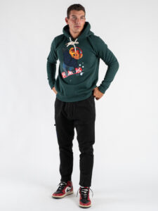 V2 Felpa con cappuccio felpata con stampa snowboard TEDDY29 Verde5