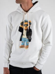 V2 Felpa con cappuccio felpata stampa giacca TEDDY7 Panna3