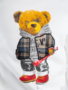 V2 Felpa girocollo felpata con stampa baseball TEDDY4 Panna3