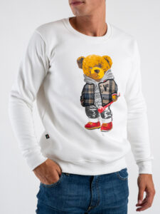 V2 Felpa girocollo felpata con stampa baseball TEDDY4 Panna4