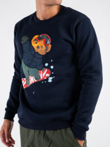 V2 Felpa girocollo felpata con stampa snowboard TEDDY29 Blu3