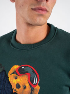 V2 Felpa girocollo felpata con stampa snowboard TEDDY29 Verde (4)