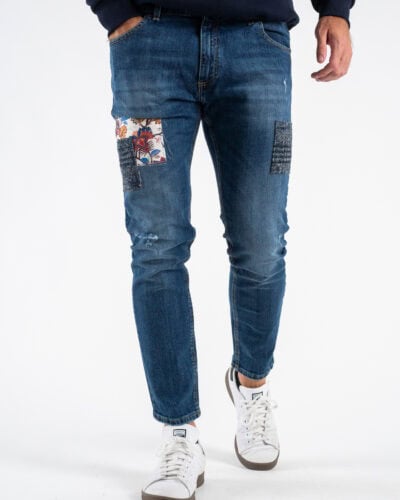 Jeans con patch e stampe Uomo Vendita Online Estasi Fashion