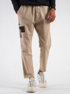 V2 Jeans con coulisse, piccole graffiature, pacht laterali DRILL Sabbia (3)