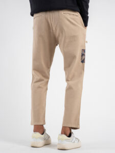 V2 Jeans con coulisse, piccole graffiature, pacht laterali DRILL Sabbia (7)