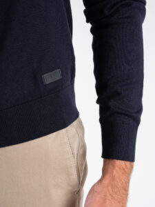 V2 Maglione in viscosa con taschino fantasia floreale MAVI Blu (4)