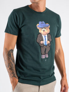 V2 T-shirt in cotone con stampa abito e cappello TUBI5 Verde1
