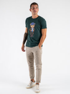 V2 T-shirt in cotone con stampa abito e cappello TUBI5 Verde2