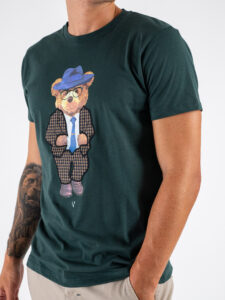 V2 T-shirt in cotone con stampa abito e cappello TUBI5 Verde4