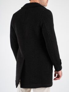 ALTATENSIONE Cappotto in tessuto elasticizzato con bottoni,colletto e tasche frontali 4126 SPECIALE Nero (5)