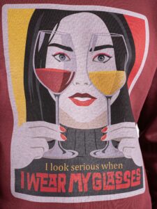 BERNA Felpa girocollo con stampa I WEAR MY GLASSES 246174 Bordeaux (4)