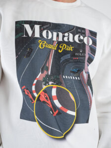 BERNA Felpa girocollo stampa Monaco gran prix 246292 Panna (4)