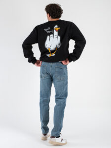 BERNA Felpa girocollo stampa duck you fronteretro 246246 Nero (2)