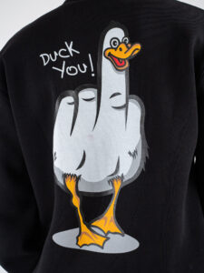 BERNA Felpa girocollo stampa duck you fronteretro 246246 Nero (4)