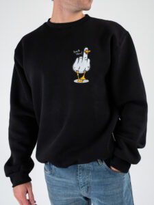 BERNA Felpa girocollo stampa duck you fronteretro 246246 Nero (5)
