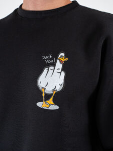 BERNA Felpa girocollo stampa duck you fronteretro 246246 Nero (6)