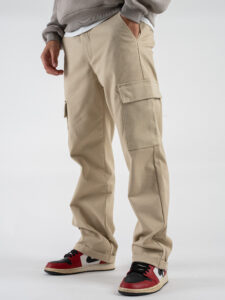 BERNA Pantalone tasconato a palazzo 246020 Beige (1)