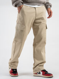 BERNA Pantalone tasconato a palazzo 246020 Beige (2)