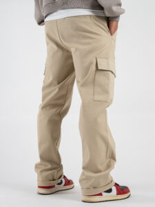 BERNA Pantalone tasconato a palazzo 246020 Beige (4)