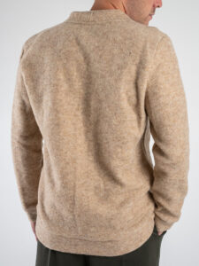 BL11 Cardigan in lana cotta con bottoni REF Beige (6)