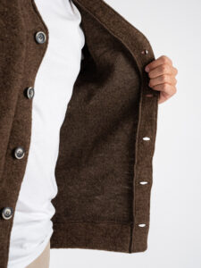 BL11 Cardigan in lana cotta con bottoni REF Moro (1)