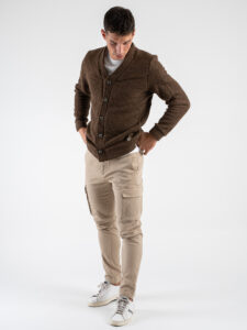 BL11 Cardigan in lana cotta con bottoni REF Moro (2)