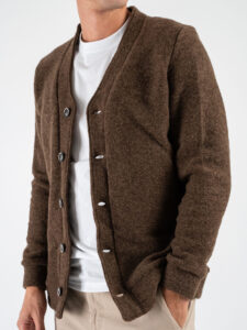 BL11 Cardigan in lana cotta con bottoni REF Moro (7)