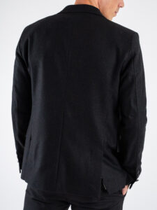 BL11 Giacca da abito in misto lana a due bottoni BL2371001 Nero (1)