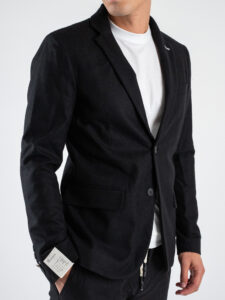 BL11 Giacca da abito in misto lana a due bottoni BL2371001 Nero (5)