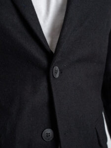 BL11 Giacca da abito in misto lana a due bottoni BL2371001 Nero (6)