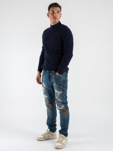 BL11 Maglione lupetto costa inglese MERINI Blu Navy (2)