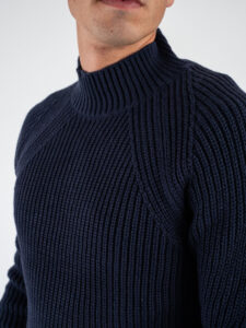 BL11 Maglione lupetto costa inglese MERINI Blu Navy (5)