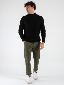 BL11 Maglione lupetto costa inglese MERINI Nero (1)