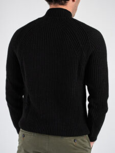 BL11 Maglione lupetto costa inglese MERINI Nero (6)