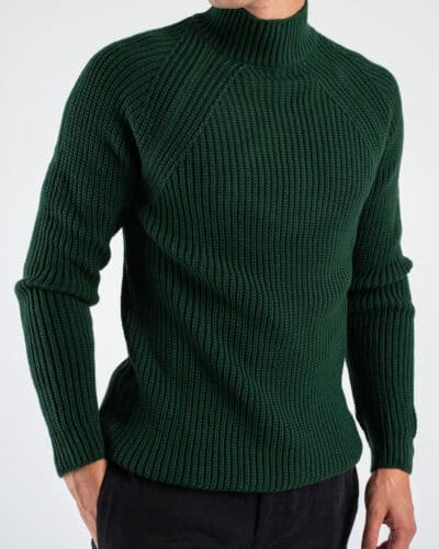 BL11 Maglione lupetto costa inglese MERINI Verde Inglese