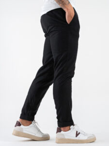 BL11 Pantalone in misto lana da abito morbido con bottone e coulisse BL23690001 Nero (5)